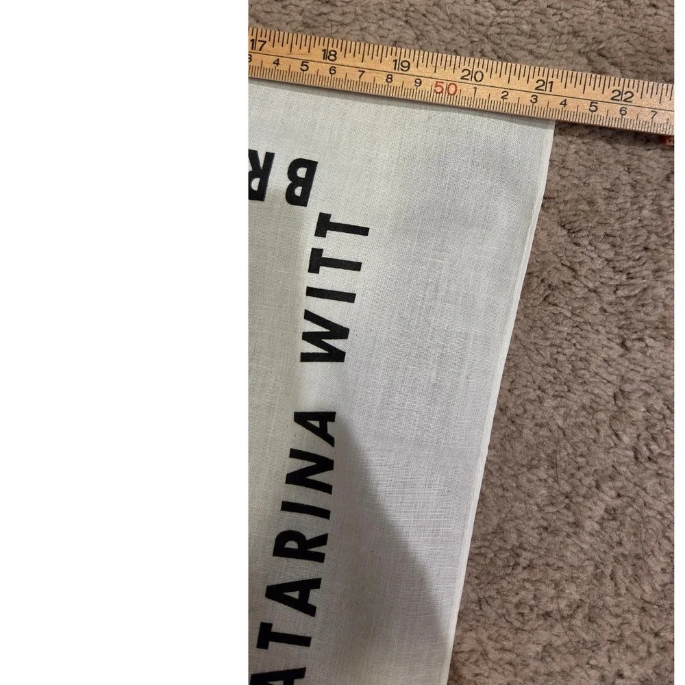 Vintage 1990 Brian Boitano Katarina Witt Figure Skating Cotton Scarf Bandana